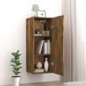    Mobile Pensile Muro Rovere Fumo 34,5x34x90 cm Legno ingegnerizzato