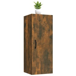    Mobile Pensile Muro Rovere Fumo 34,5x34x90 cm Legno ingegnerizzato