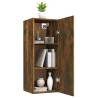    Mobile Pensile Muro Rovere Fumo 34,5x34x90 cm Legno ingegnerizzato