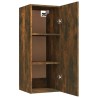    Mobile Pensile Muro Rovere Fumo 34,5x34x90 cm Legno ingegnerizzato