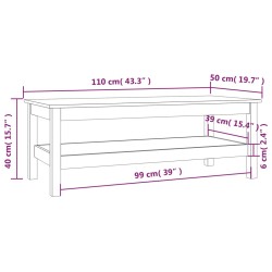    Tavolino da Salotto Miele 110x50x40 cm Legno Massello di Pino