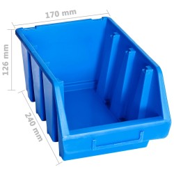 vidaXL Contenitori Impilabili 20 pz Blu in Plastica