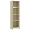 vidaXL Libreria a 4 Ripiani Bianco e Sonoma 40x24x142cm in Multistrato