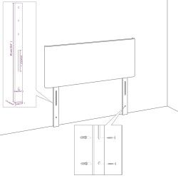 vidaXL Testiera ad Orecchio Crema 83x23x118/128 cm in Tessuto