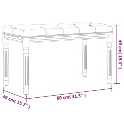 Panca Grigio Chiaro 80x40x49 cm in Velluto