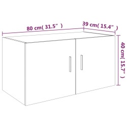    Armadietto da Parete Rovere Fumo 80x39x40 cm Legno ingegnerizzato