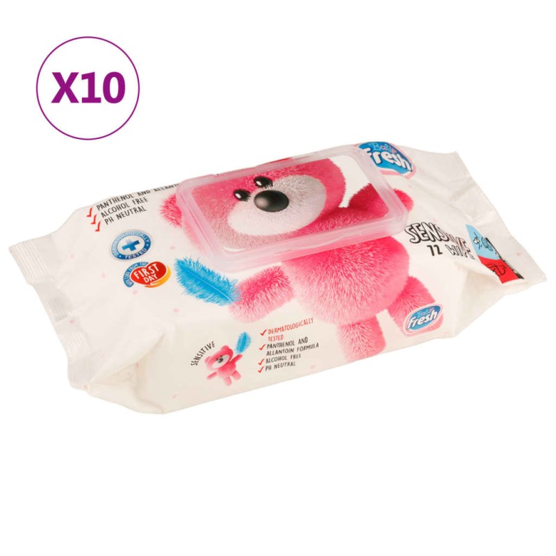 vidaXL Salviette per Bambini 10 Confezioni 720 Salviette