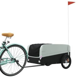 vidaXL Rimorchio da Bici Nero e Grigio 45 kg in Ferro