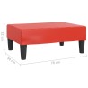 Poggiapiedi Rosso 78x56x32 cm in Similpelle