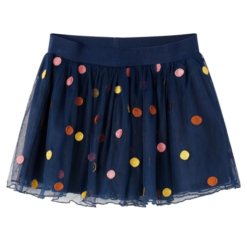 Gonna da Bambina in Tulle a Pois Blu Marino 128