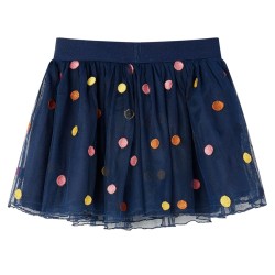 Gonna da Bambina in Tulle a Pois Blu Marino 128