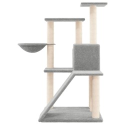 Albero per Gatti con Tiragraffi in Sisal Grigio Chiaro 94 cm