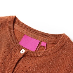 Cardigan da Bambina Lavorato a Mano Cognac 104