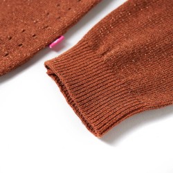 Cardigan da Bambina Lavorato a Mano Cognac 104