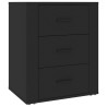    Comodino Nero 50x36x60 cm in Legno ingegnerizzato