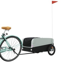 vidaXL Rimorchio da Bici Nero e Grigio 45 kg in Ferro