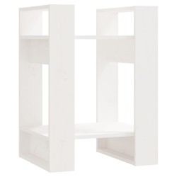    Libreria/Divisorio Bianco 41x35x57 cm in Legno Massello di Pino