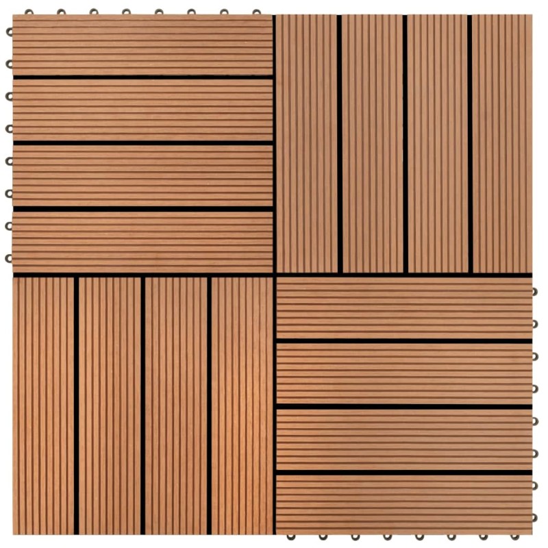 vidaXL Piastrelle per Decking 22 pz 30x30cm 2mq in WPC Marrone 