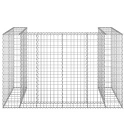 vidaXL Gabbione per Bidoni in Acciaio Zincato 180x100x110 cm