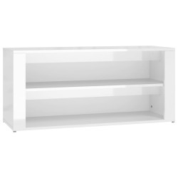    Scarpiera Bianco Lucido 100x35x45 cm in Legno ingegnerizzato