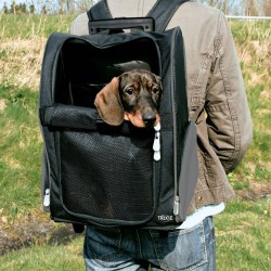 TRIXIE Zaino Trolley per Animali Domestici Nero e Grigio