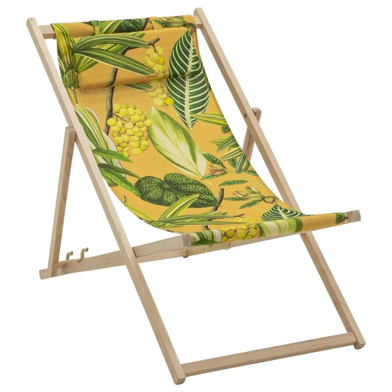 Madison Sedia da Spiaggia in Legno La Grave 55x90x87 cm Gialla