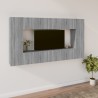 vidaXL Set Mobili Porta TV 8pz Grigio Sonoma in Legno ingegnerizzato