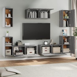 vidaXL Set di Mobili Porta TV 7 pz Grigio Sonoma in Legno ingegnerizzato