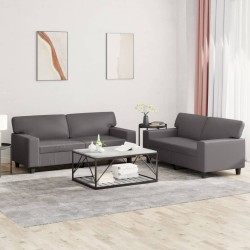 vidaXL Set di Divani 2 pz Grigio in Similpelle