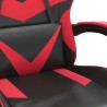 Sedia da Gaming Girevole Poggiapiedi Nero e Rosso Similpelle