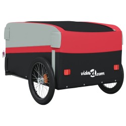 vidaXL Rimorchio da Bici Nero e Rosso 45 kg in Ferro