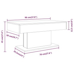    Tavolino da Salotto Grigio Sonoma 96x50x45 cm Legno ingegnerizzato