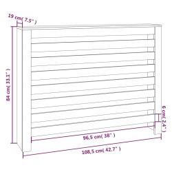 Copertura Termosifone Bianca 108,5x19x84 cm Legno Massello Pino