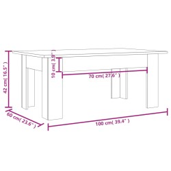    Tavolino Salotto Rovere Marrone 100x60x42 cm Legno ingegnerizzato