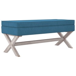    Sgabello Portaoggetti Blu 110x45x49 cm in Velluto