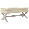    Sgabello Portaoggetti Beige 110x45x49 cm Lino