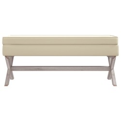    Sgabello Portaoggetti Beige 110x45x49 cm Lino