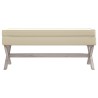    Sgabello Portaoggetti Beige 110x45x49 cm Lino