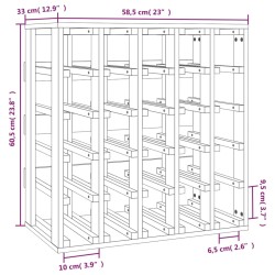    Portavini 58,5x33x60,5 cm in Legno Massello di Pino