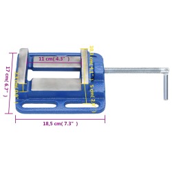 vidaXL Morsa per Trapano Blu 100 mm in Ghisa