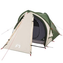 vidaXL Tenda da Campeggio 2 Persone Verde 320x140x120 cm Taffetà 185T