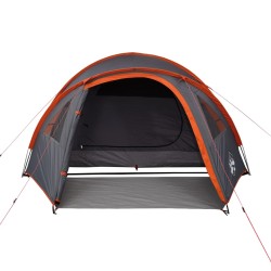 vidaXL Tenda Campeggio 4Persone Grigia e Arancione 300x250x132 Taffetà