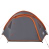 vidaXL Tenda Campeggio 4Persone Grigia e Arancione 300x250x132 Taffetà