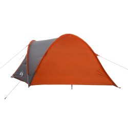 vidaXL Tenda Campeggio 4Persone Grigia e Arancione 300x250x132 Taffetà