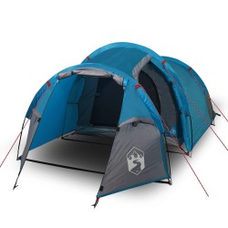 vidaXL Tenda da Campeggio 4 Persone Blu 360x135x105 cm Taffetà 185T