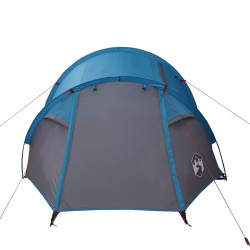 vidaXL Tenda da Campeggio 4 Persone Blu 360x135x105 cm Taffetà 185T