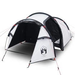 vidaXL Tenda da Campeggio 3 Persone Bianca 370x185x116 cm Taffetà 190T