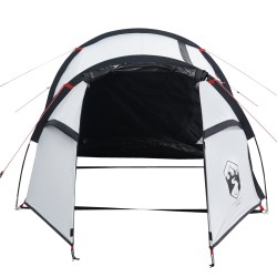 vidaXL Tenda da Campeggio 3 Persone Bianca 370x185x116 cm Taffetà 190T