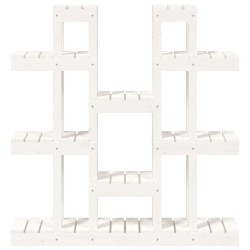 Supporto Piante Bianco 104,5x25x109,5 cm Legno Massello di Pino