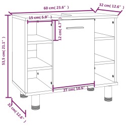 vidaXL Set Mobili da Bagno 3 pz Rovere Fumo in Legno ingegnerizzato